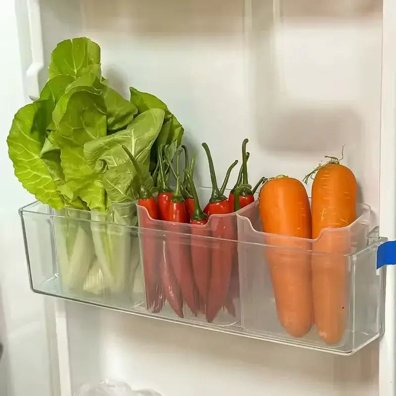FreshKeep Refrigerator Side Door Storage Box Eco Friendly Plastic Organizer For Fruits Vegetables And Eggs