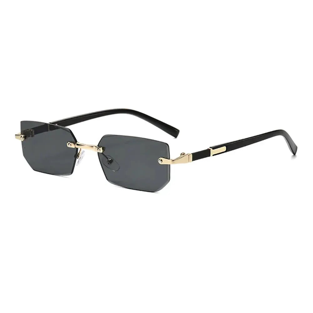 Rimless Edge Rectangle Sunglasses Unisex Frameless Designer Fashion Y2K Vintage Square Sun Glasses