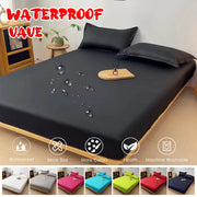 Waterproof mattress cover fitted sheet by Simples Market in gray; fits single to king, machine washable.