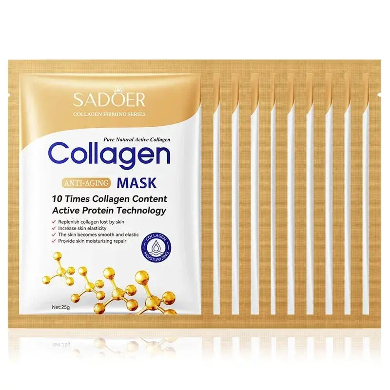 10 Pack SADOER Collagen Anti Wrinkle Face Masks For Moisturizing Anti Aging Repair Brightening Skin Care