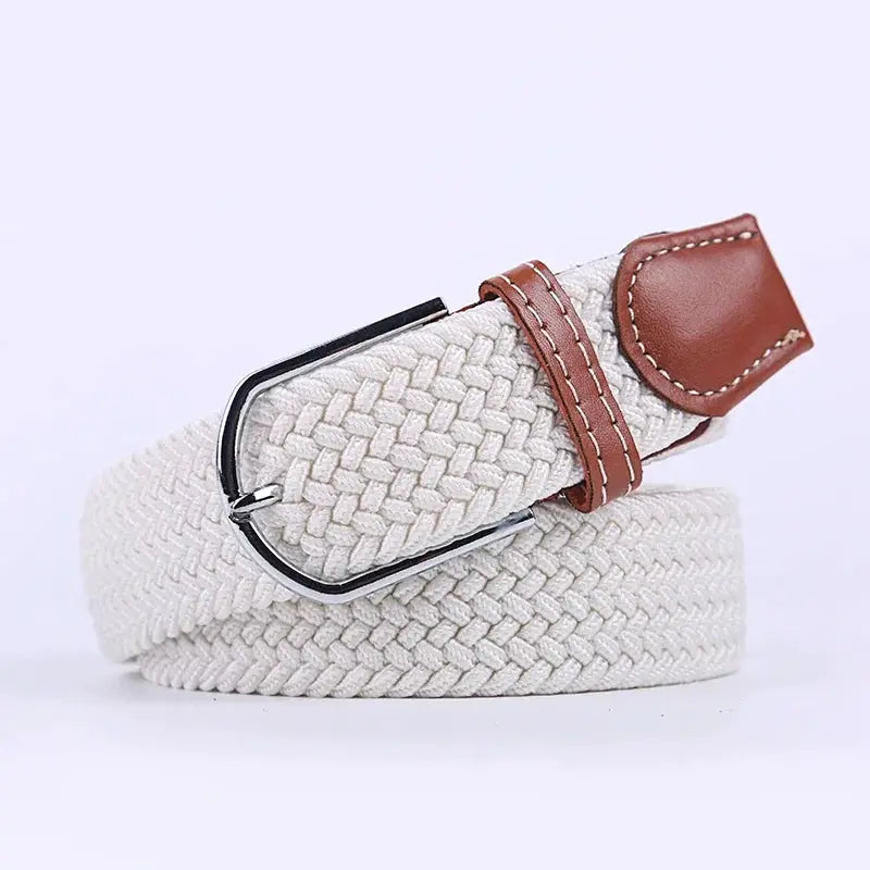 UrbanFlex Unisex Knitted Pin Buckle Belt Elastic Braided Canvas Stretch For Comfortable Jeans Wear