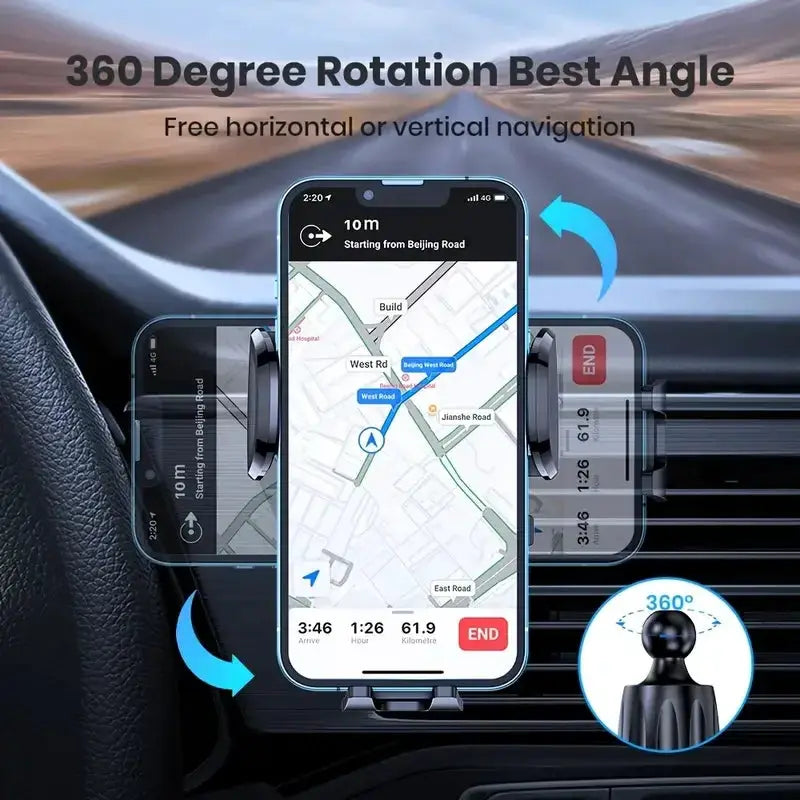 Universal Car Phone Holder Foldable Rotatable GPS Stand Air Vent Mount
