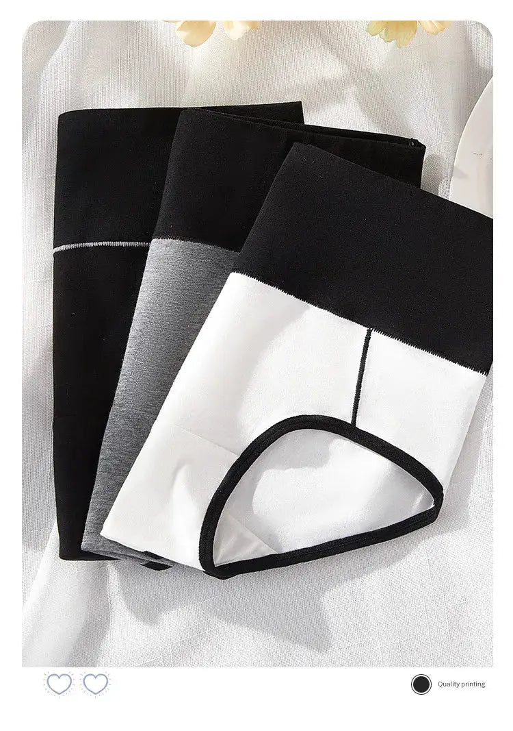 3-piece Simples Market cotton high-waist body-shaper panties set for women in black, gray and white