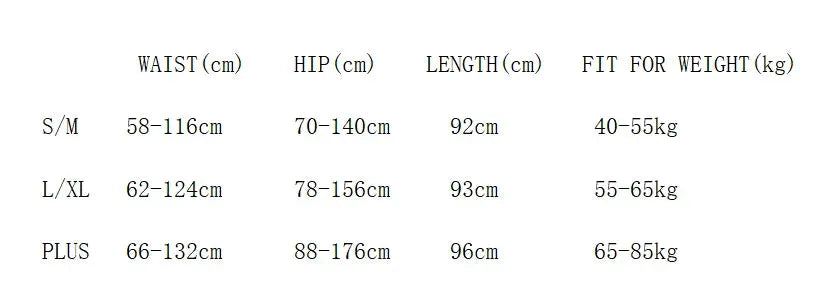 High Elastic Skinny Leggings by Simples Market; shiny, skin-friendly yoga pants with size chart (S/M, L/XL, PLUS) waist, hip, length.