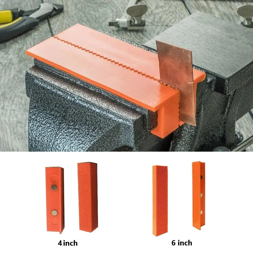 2 Piece Set Magnetic Soft Rubber Jaw Pads For Metal Vise Bench Tools 4 5 6 Inch Protect Delicate Materials