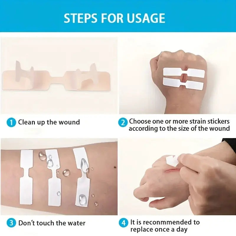 Butterfly Closure Bandage Strips 5 To 100 Pieces Adhesive Strip Bandages For Closing Skin Wounds With Nonstick Pad