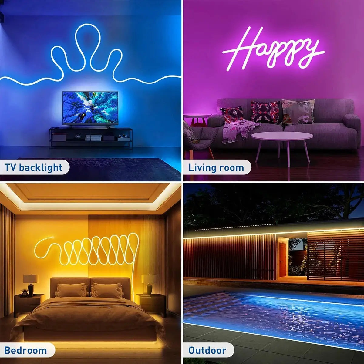 5V RGB IC Neon LED Strip Light USB Waterproof Flexible 1M 2M 3M 5M 10M With Bluetooth Remote Control For Home Decor