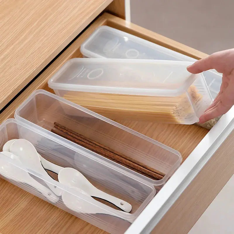 Airtight Spaghetti Canister Pasta Storage Container With Lid For Cereal Grains Pantry Organization