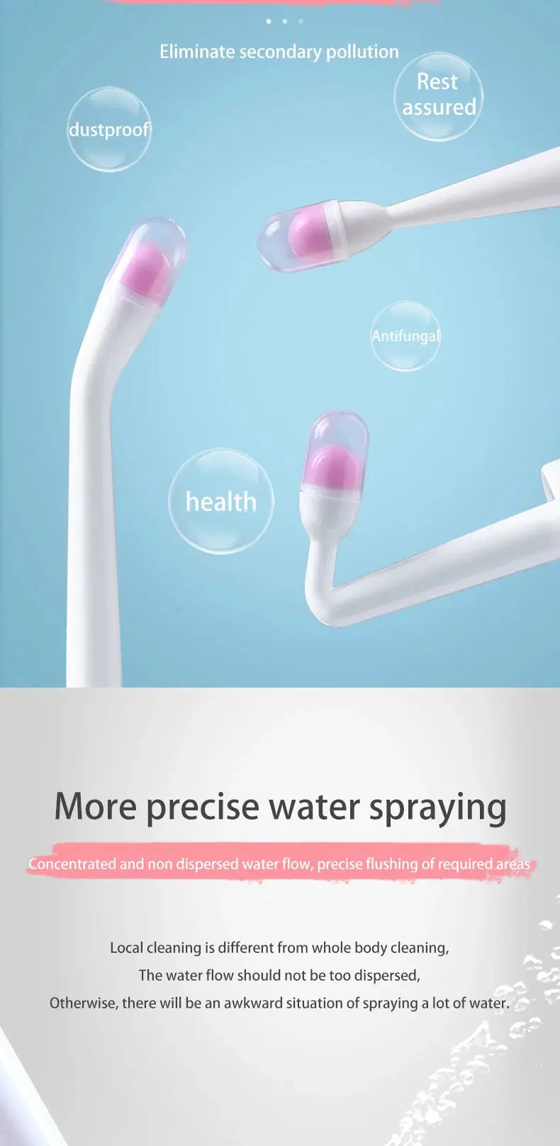 500ml portable bidet spray by Simples Market; handheld water washer, white with pink caps, set of 3