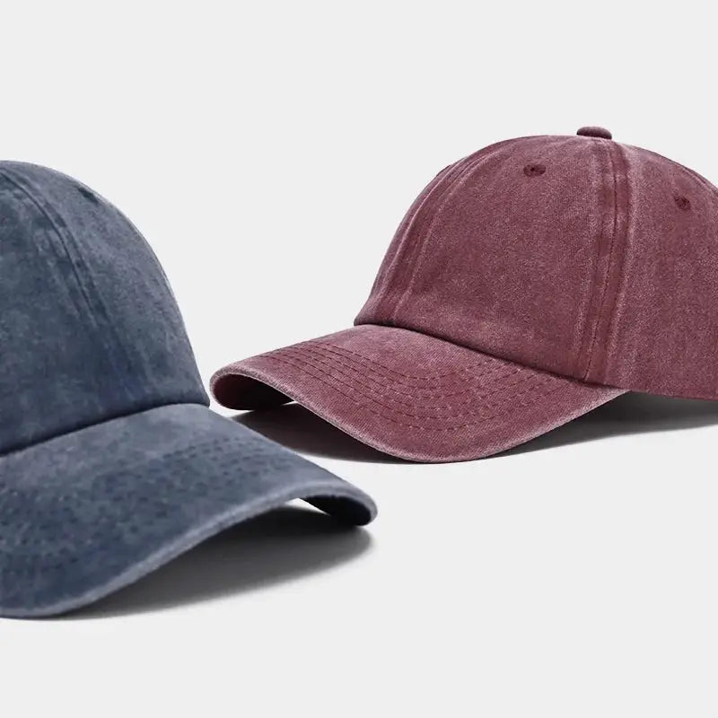 Sunscreen Water Washed Mens Baseball Cap Retro Distressed Duck Tongue Hat For Big Heads