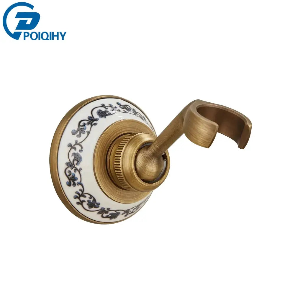 Simples Market antique brass handshower bracket with ceramic plate and 150cm hose