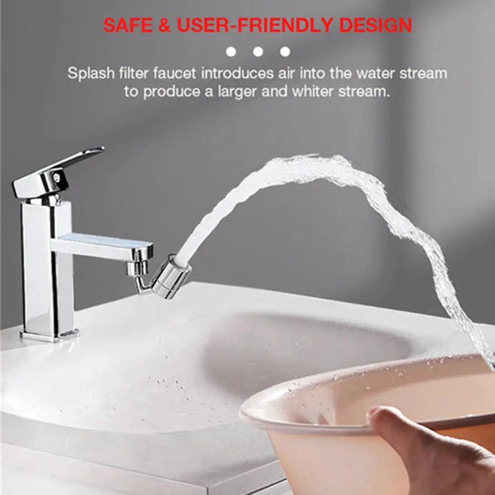 Chrome faucet sprayer head, rotatable spray nozzle for water-saving basin use.