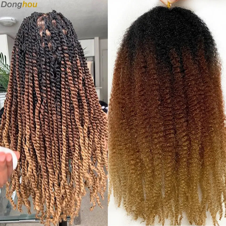 Simples Market Marley Braiding Hair, 18-inch synthetic ombre hair from black to brown to blonde for afro kinky twists