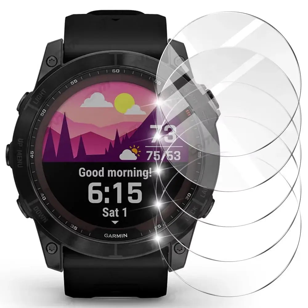 TechShield 9H Tempered Glass Screen Protector For Garmin Fenix Series AMOLED Clarity Anti Scratch Anti Fingerprint