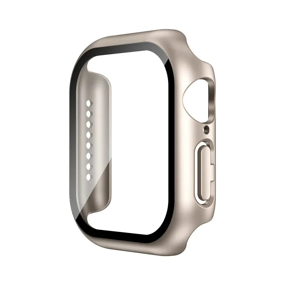 Tempered Glass+Case For Apple Watch 38mm 40mm 41mm 42mm 44mm 45mm 46mm Screen Protector Protective Cover iWatch 10 8 7 9 6 SE 5
