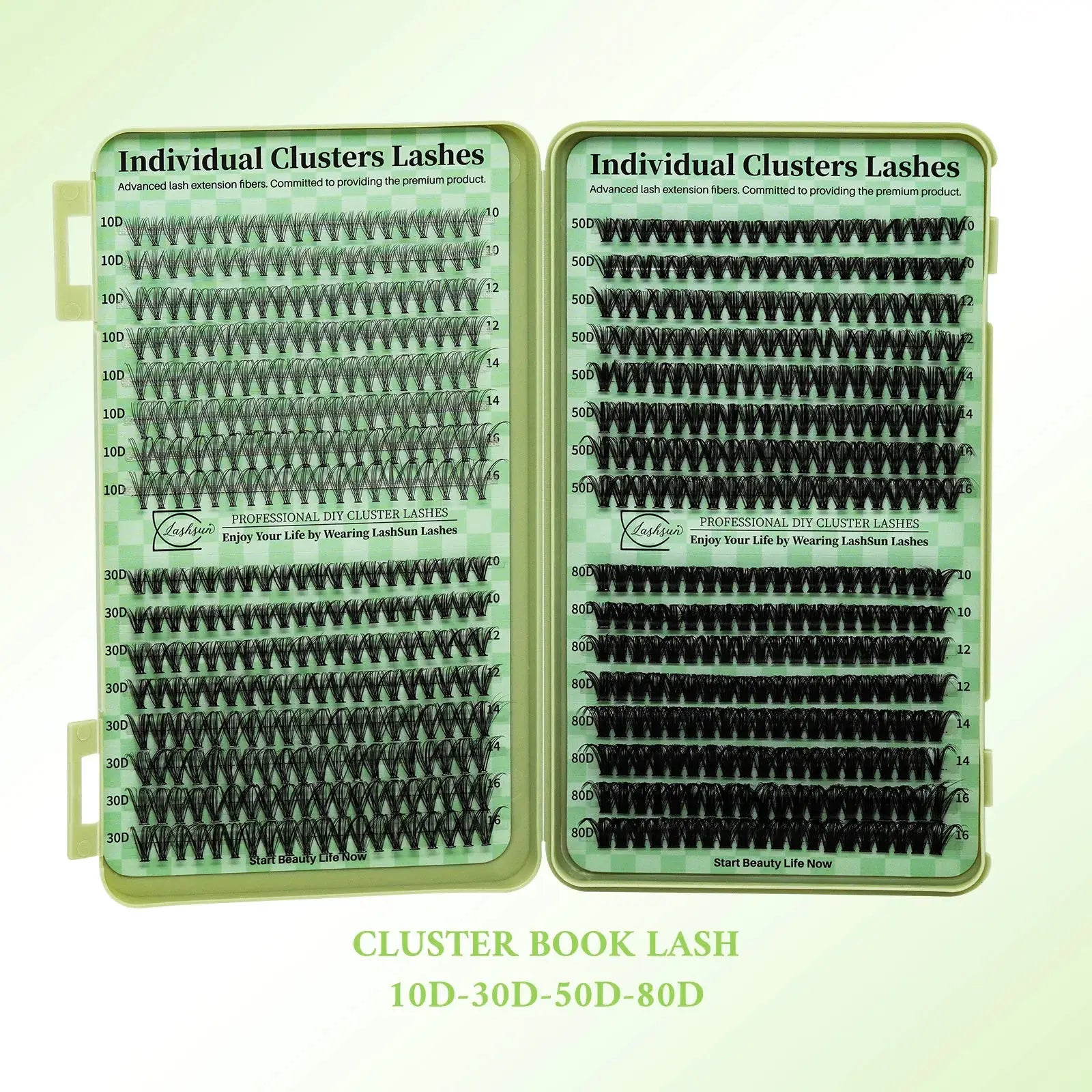 LASHSUN DIY Lash Clusters Kit For Home Lashes D Curl Mega Volume Individual Eyelash Extensions