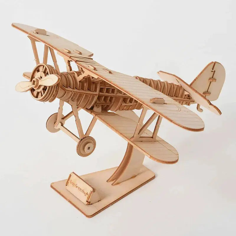DIY 3D Wooden Puzzle Kit For Assembly Laser Cut Sailing Ship Biplane Steam Locomotive Train Toy For Adults And Kids