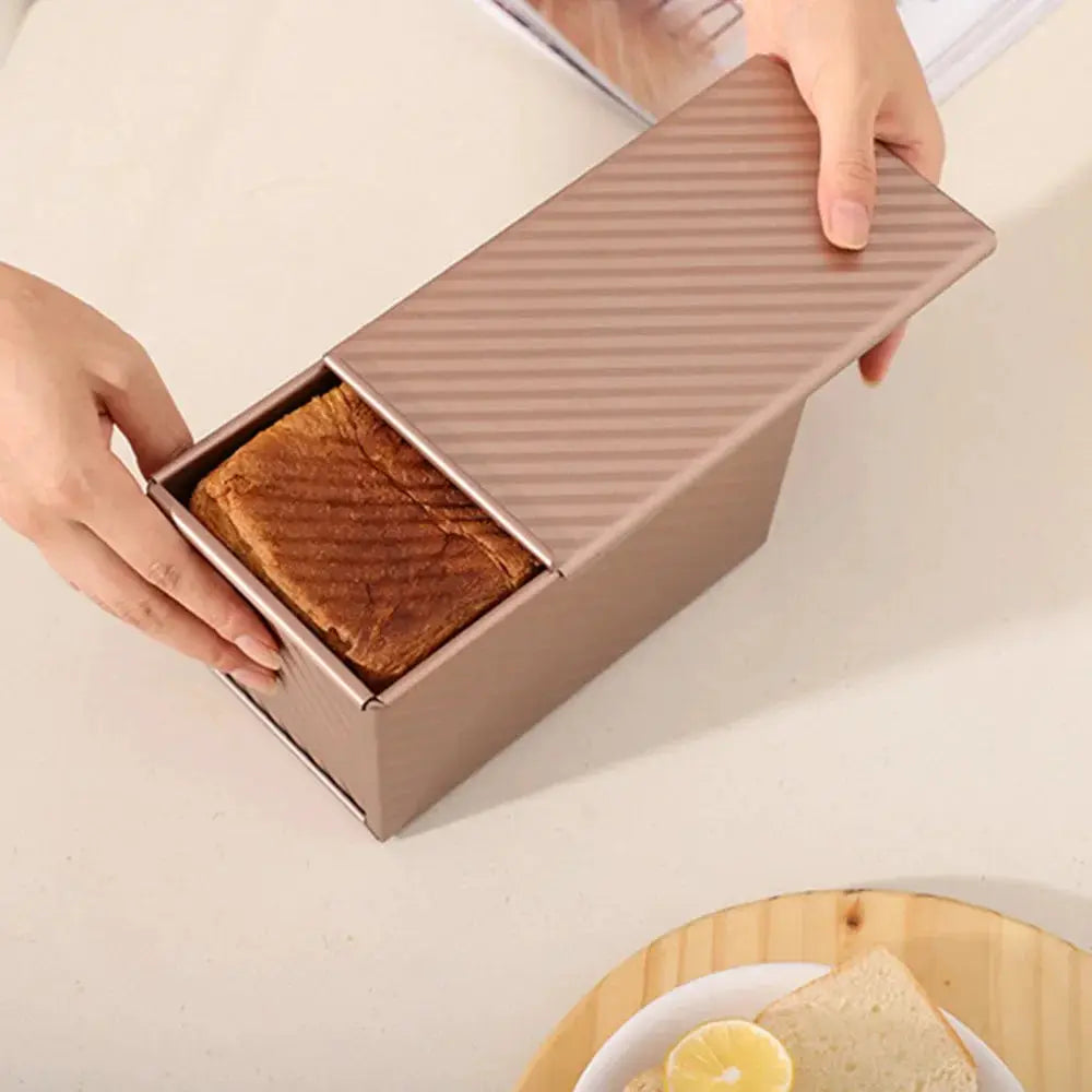 HomeBake Nonstick Toast Mold Pan With Lid Carbon Steel For Easy Release And Even Oven Baked Bread