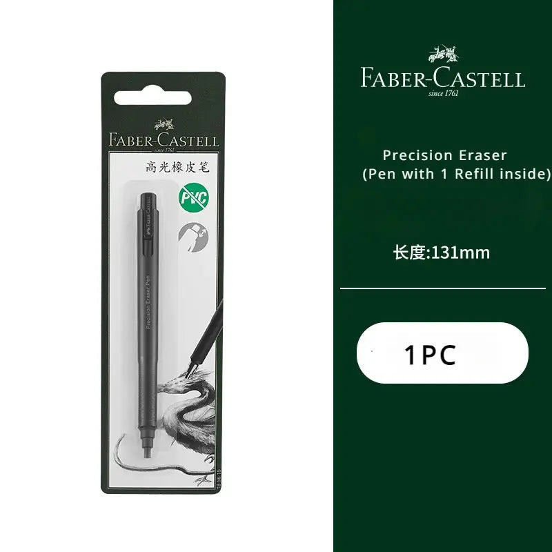 Faber-Castell precision eraser pen-style, retractable 2.5mm, refillable, black, 1 PC