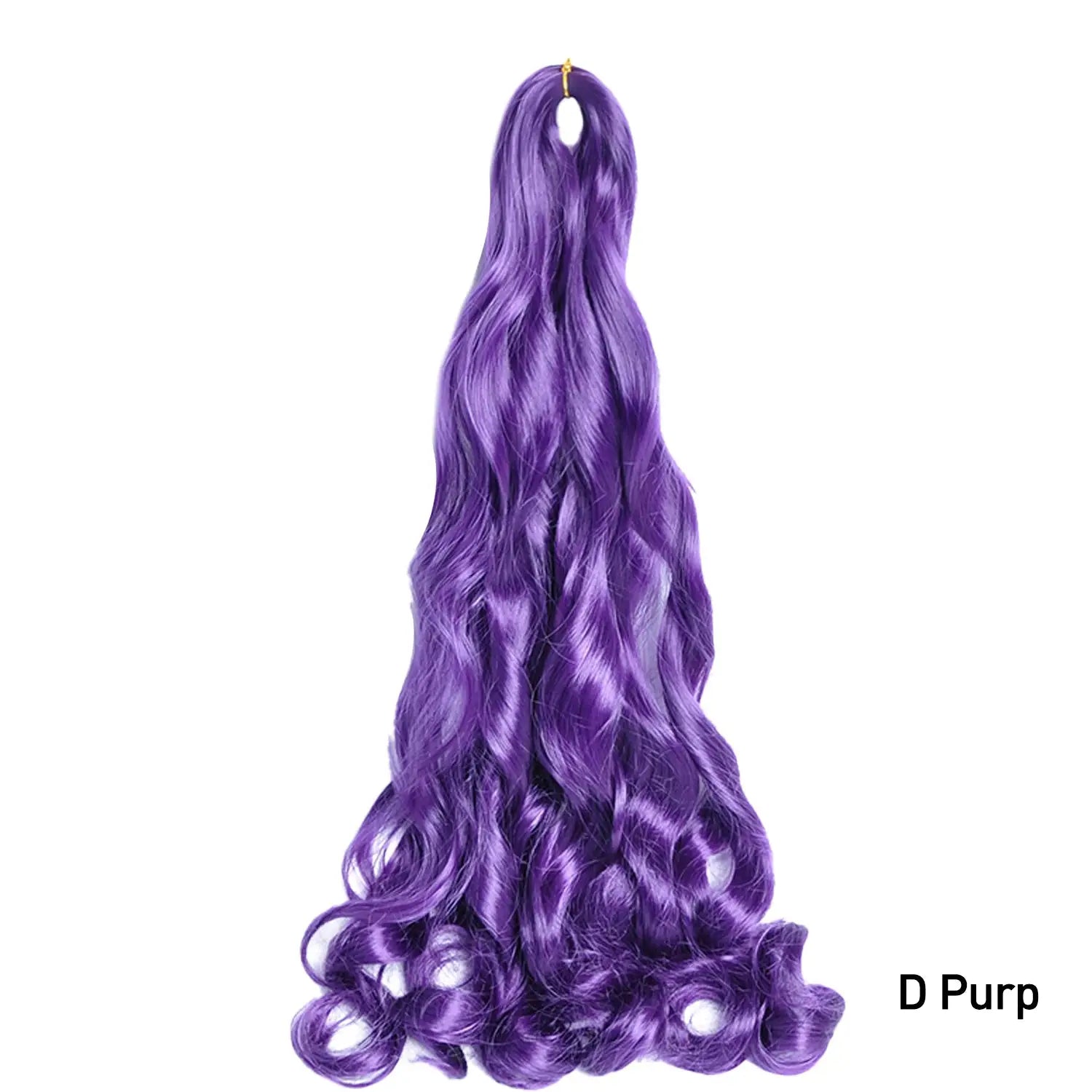 French Curls Braiding Hair 24in, purple synthetic spiral curls, pre-stretched loose wave by Simples Market