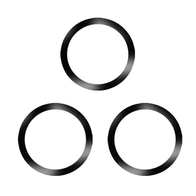 Magnetic metal circular plates, black, set of three for MagSafe wireless car mounts