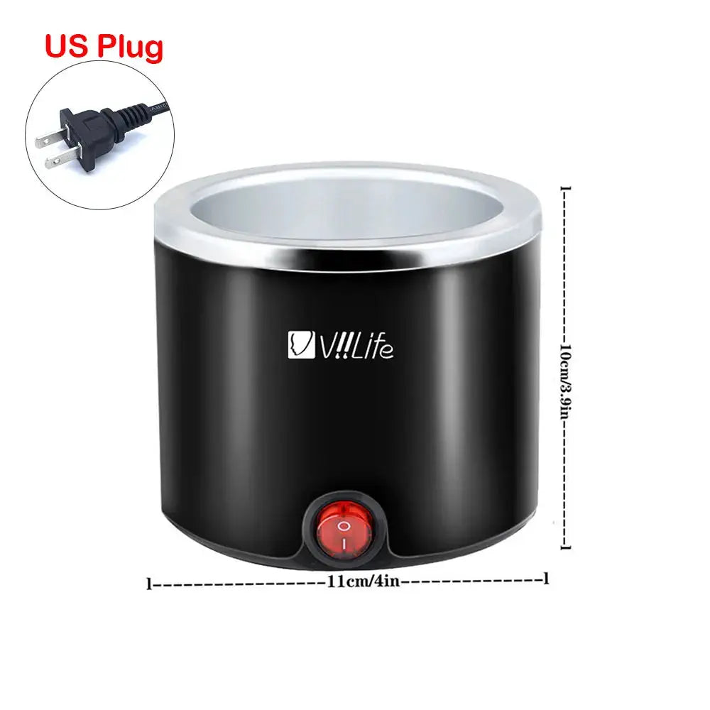 Wax warmer for hair removal, black 200ml wax heater with red control dial by Simples Market