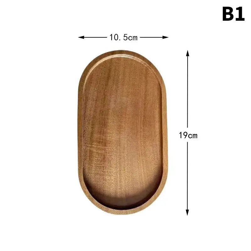Solid Wood Serving Tray Round Rectangle Japanese Style Tableware For Desserts Snacks Fruits Tea Bread Board