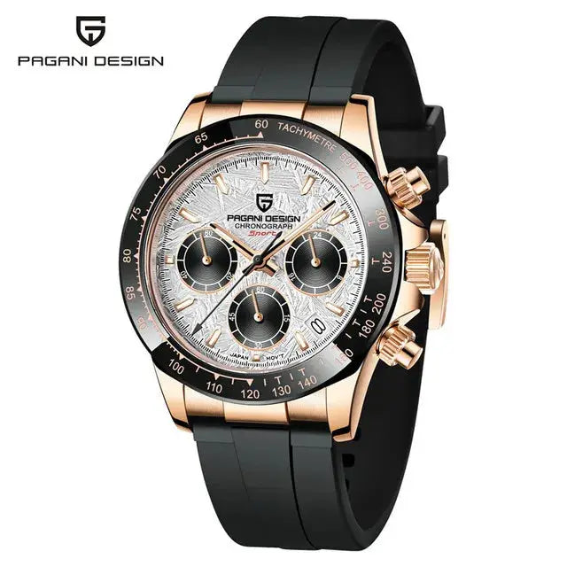 PAGANI DESIGN 40mm New V2 Mens Quartz Watch With Sapphire Crystal Retro Chronograph Stainless Steel Waterproof Wristwatch