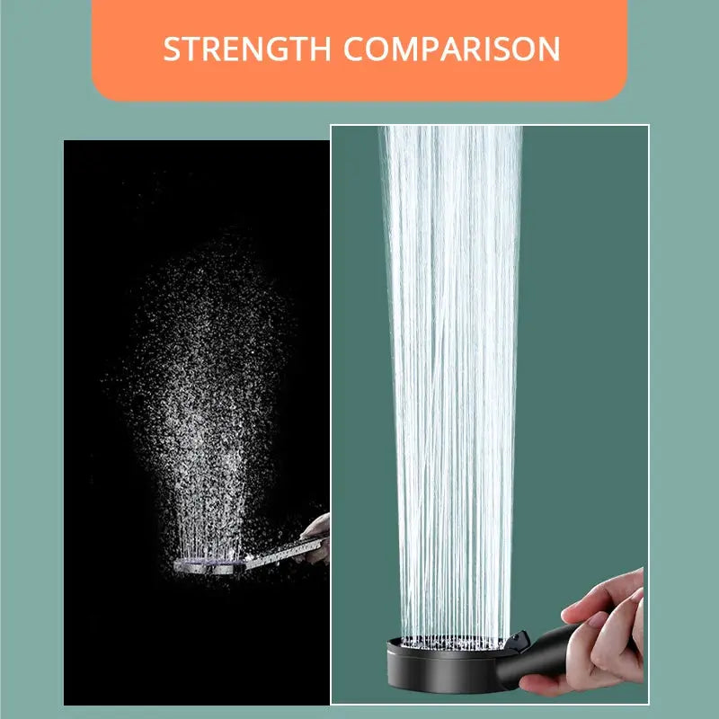 5 Mode Pressure Boost Shower Head With Adjustable Spray Modes And One Button Water Stop ABS Plastic Shower Accessory
