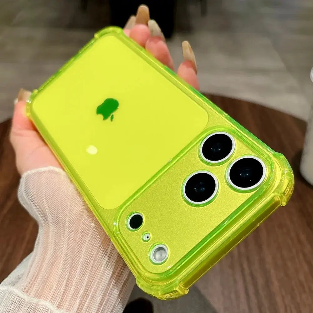 NeonGuard Shockproof Neon Soft TPU Clear Case For iPhone 7 To 17 Pro Max With Camera Protection