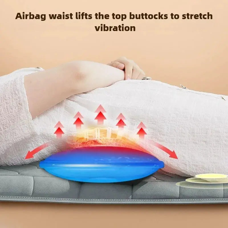 Electric full-body massage mattress with heating; blue airbag back kneading cushion by Simples Market