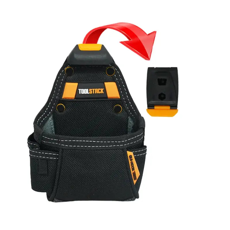 TOOLSTACK waist tool bag by Simples Market in black with orange accents and belt clip