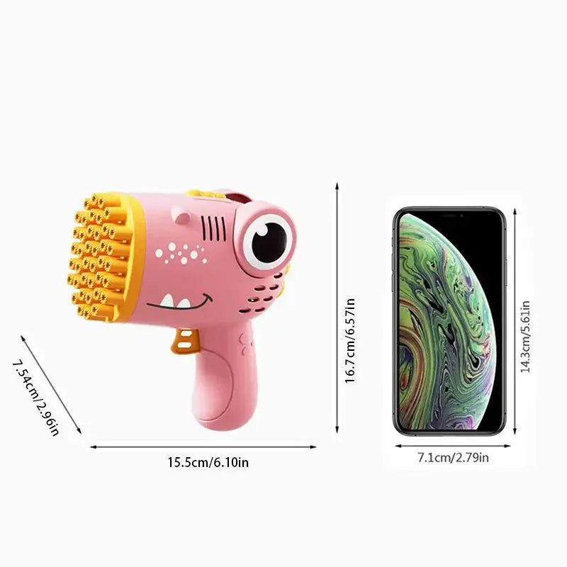 40 Hole Dinosaur Bubble Machine Handheld Electric Bubble Gun for Outdoor Weddings and Parties