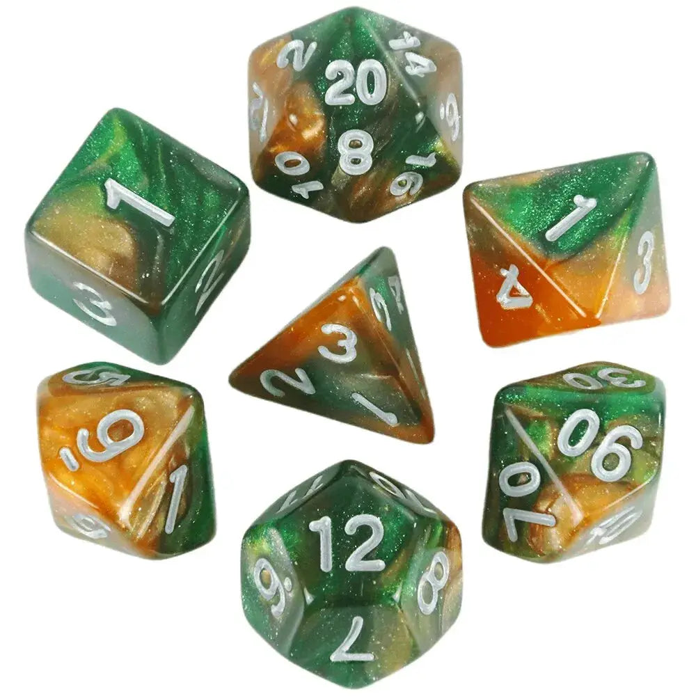 Galaxy Theme Polyhedral Dice Set For DnD With Cosmic Colorful Universe Effect Ideal For Adventurers