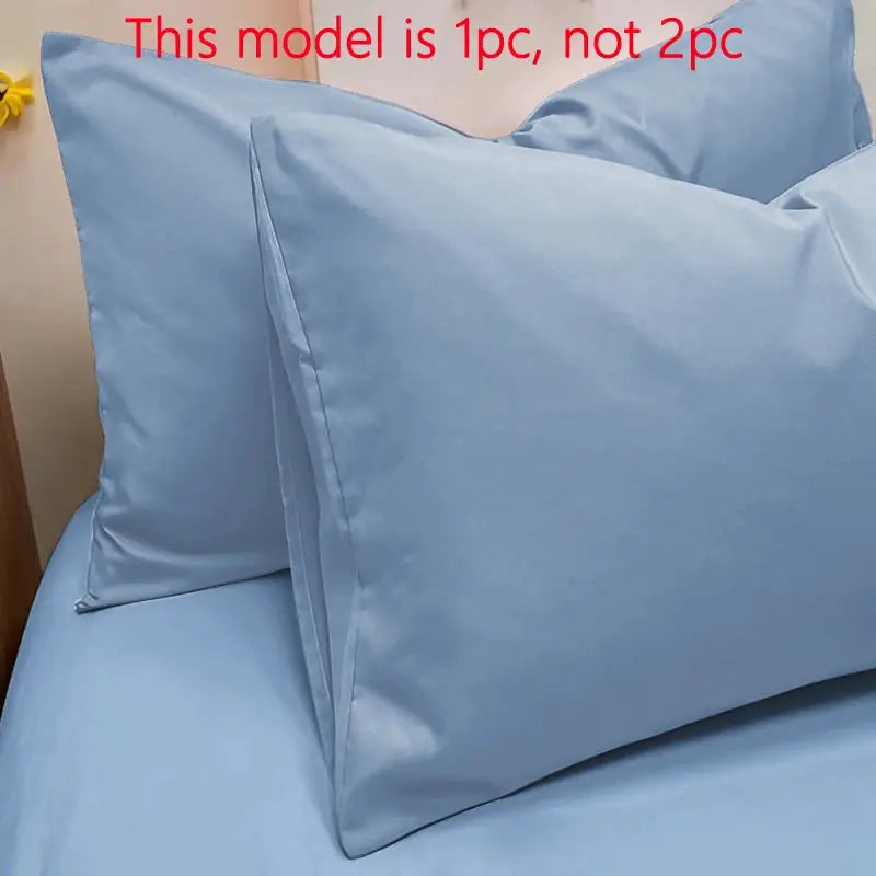 Blue matte solid pillowcase by Simples Market, 1 piece, soft bedding pillowcase with envelope closure