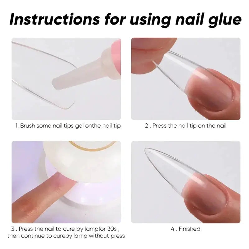 GlamBond Water Based Nail Glue Set For False Nails Press On Acrylic Tips Long Lasting Adhesion