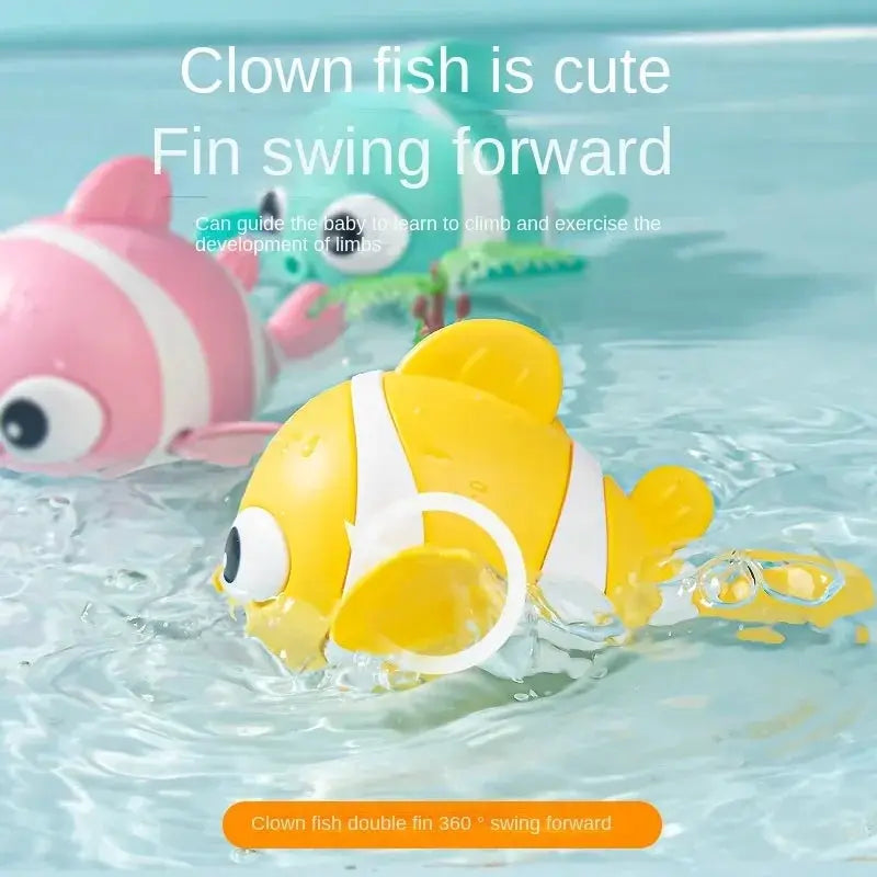 Baby Bath Toys Cute Floating Wind Up Fish Cartoon Animals Water Game Classic Clockwork Toys For Toddlers