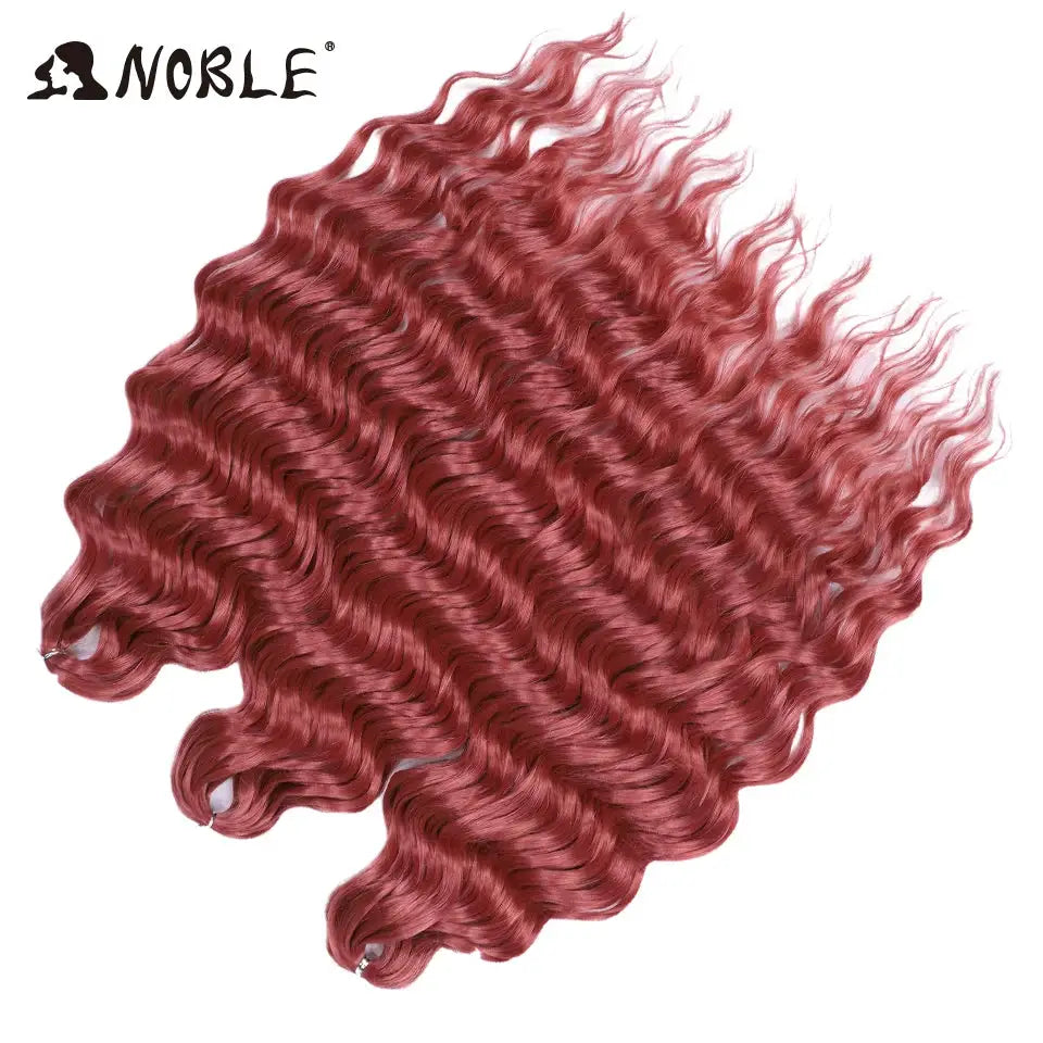 Noble Hair synthetic loose deep-wave 24in braiding extensions in burgundy red water-wave