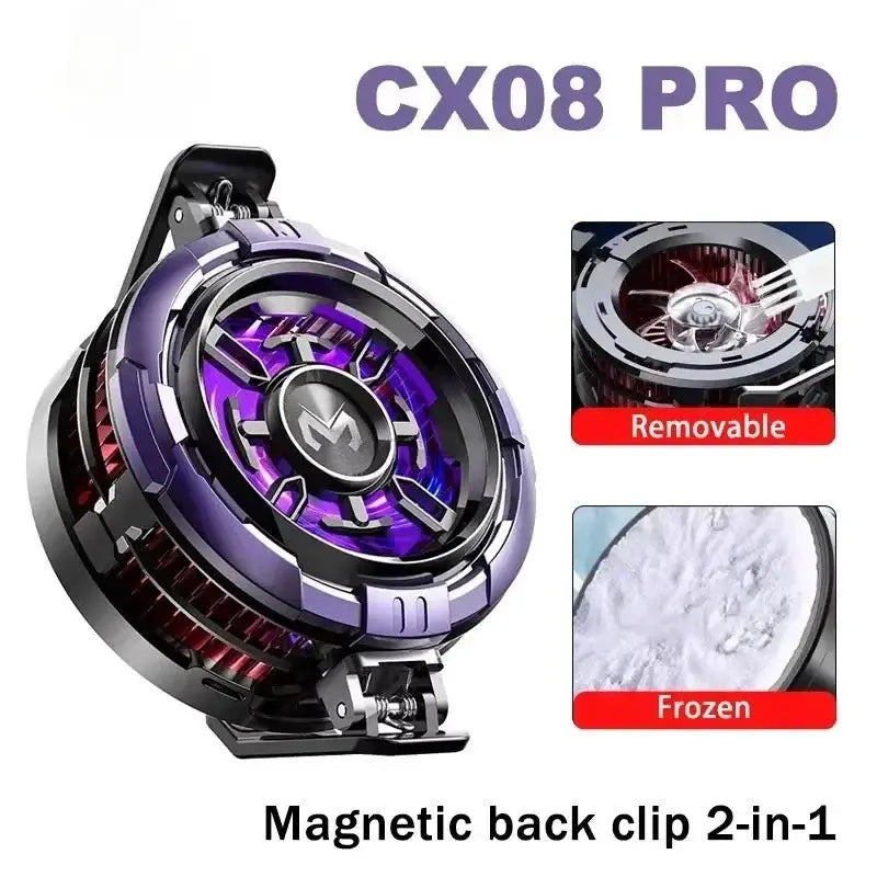 Simples Market CX08 PRO mobile phone cooler 2-in-1 magnetic back clip, purple