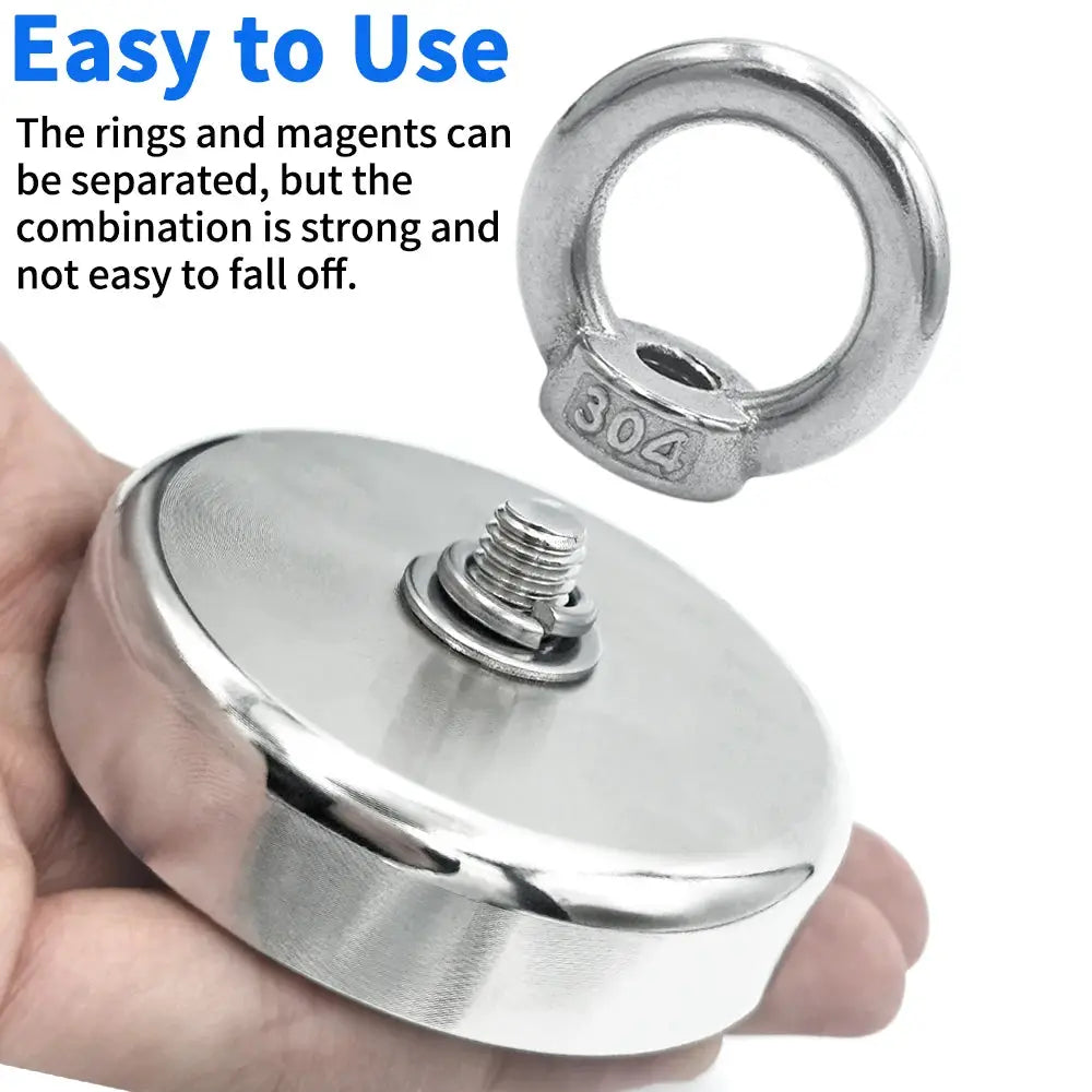 Neodymium Fishing Magnet N52 With Countersunk Eyebolt Salvage