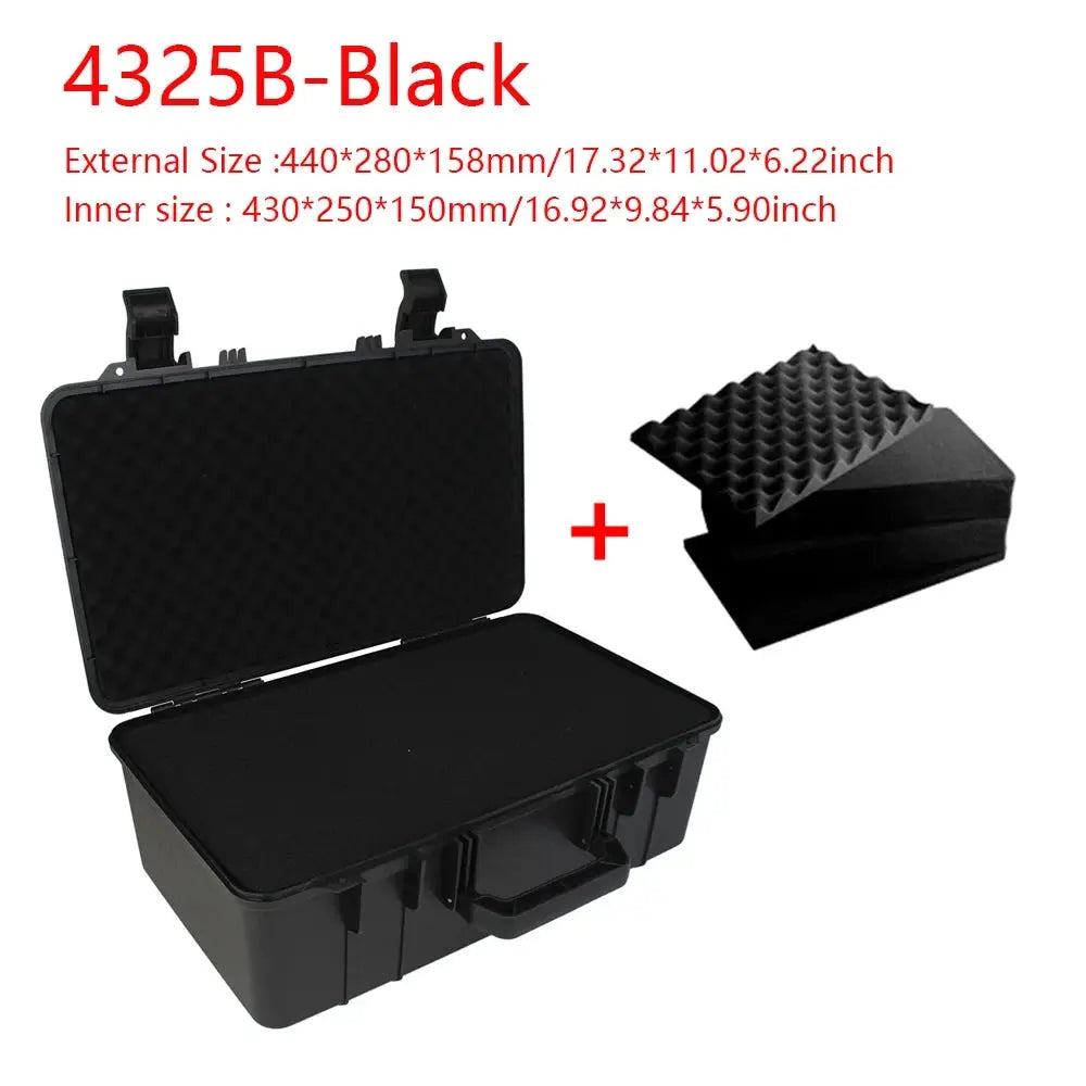 Waterproof tool box by Simples Market, black hard case with foam insert