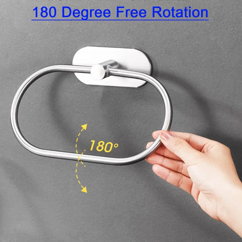 Stainless Steel Self Adhesive Towel Holder Rack for Bathroom Kitchen