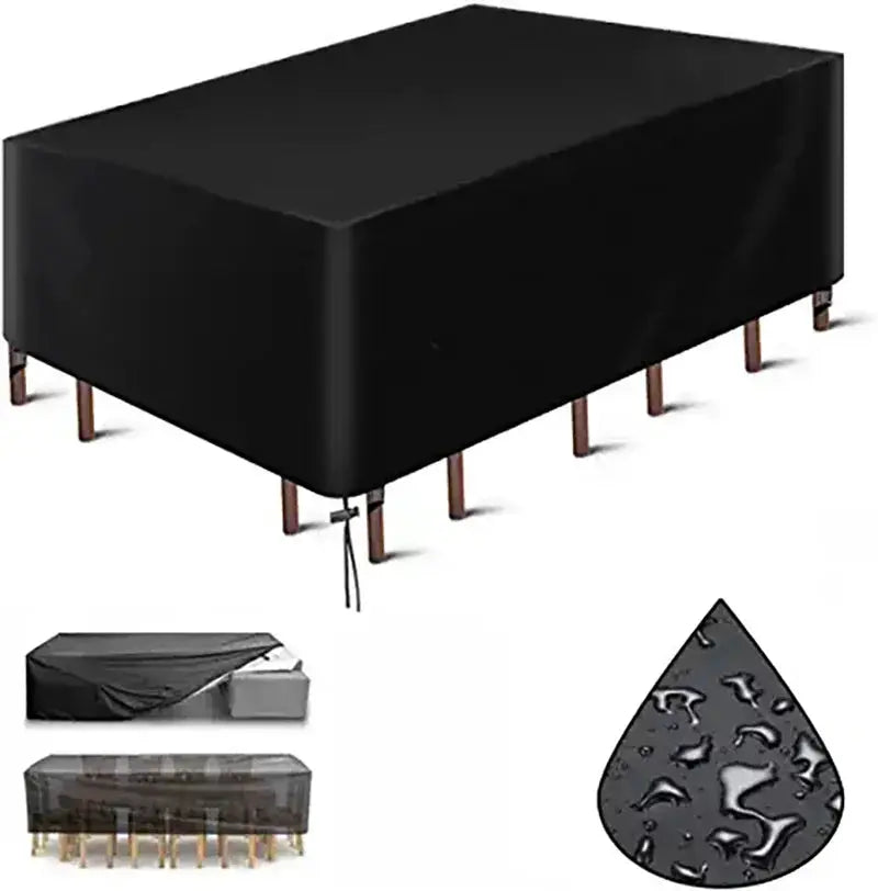 Simples Market terrace patio furniture cover, 210D waterproof, for outdoor sofa set, black.