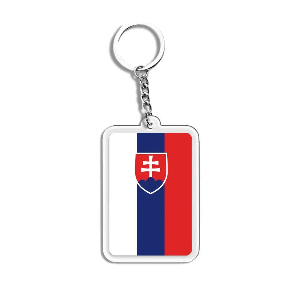 National Flags Keychain Set With Glass Inlay Ten Flags Zinc Alloy