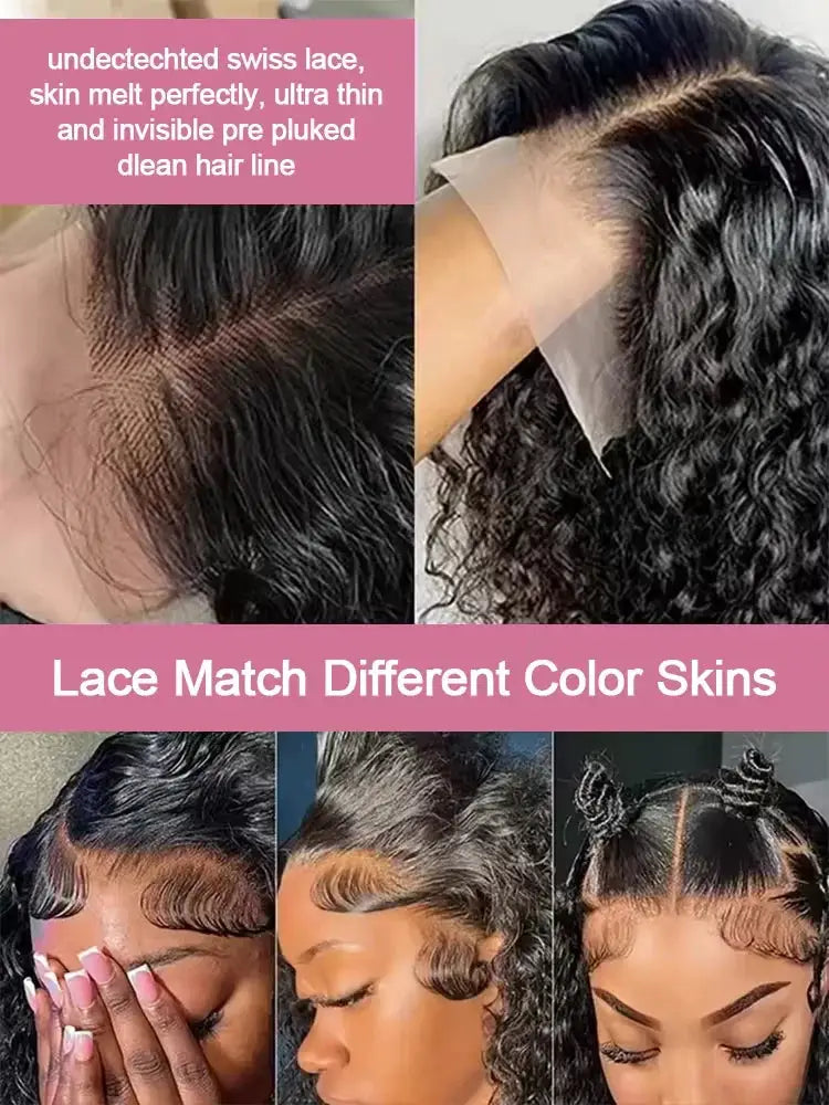 Burmese Raw 250 Density 30 Inch Deep Wave Curly HD Lace Front Wig 13x6 13x4 Glueless Closure For Women Human Hair