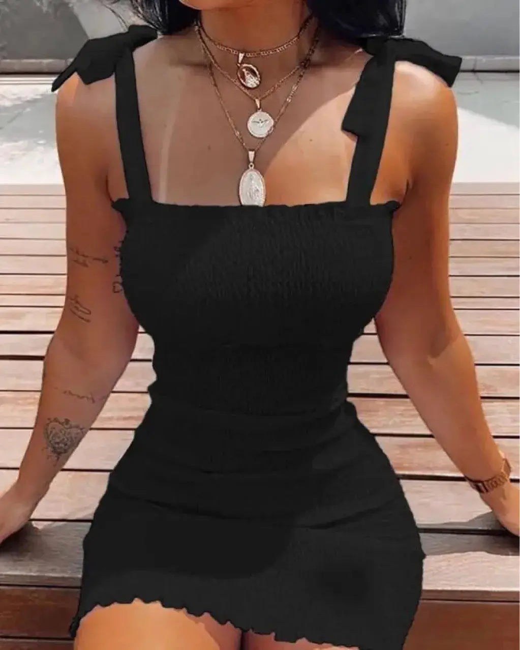 White Off Shoulder Mini Dress With Spaghetti Straps For Summer Beach