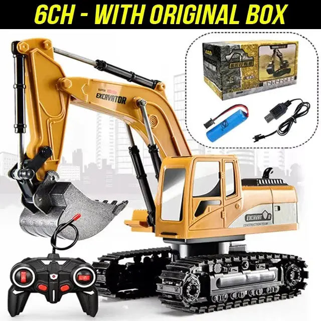 RC Excavator 2.4GHz Ready To Run 6 Channel And 5 Channel Alloy And Plastic Engineering Vehicle Scale For Kids Gift