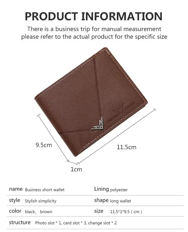 Simples Market brown leather slim bifold men's wallet with RFID blocking