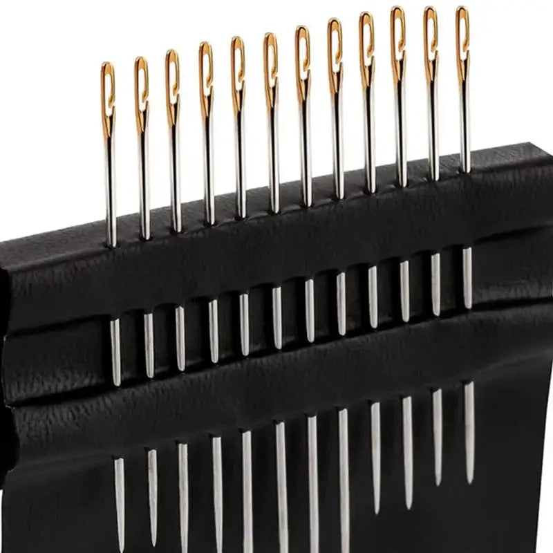 12 Pieces Blind Bodkin Needles Stainless Steel Side Threading For Hand Sewing DIY Garment And Home Crafts