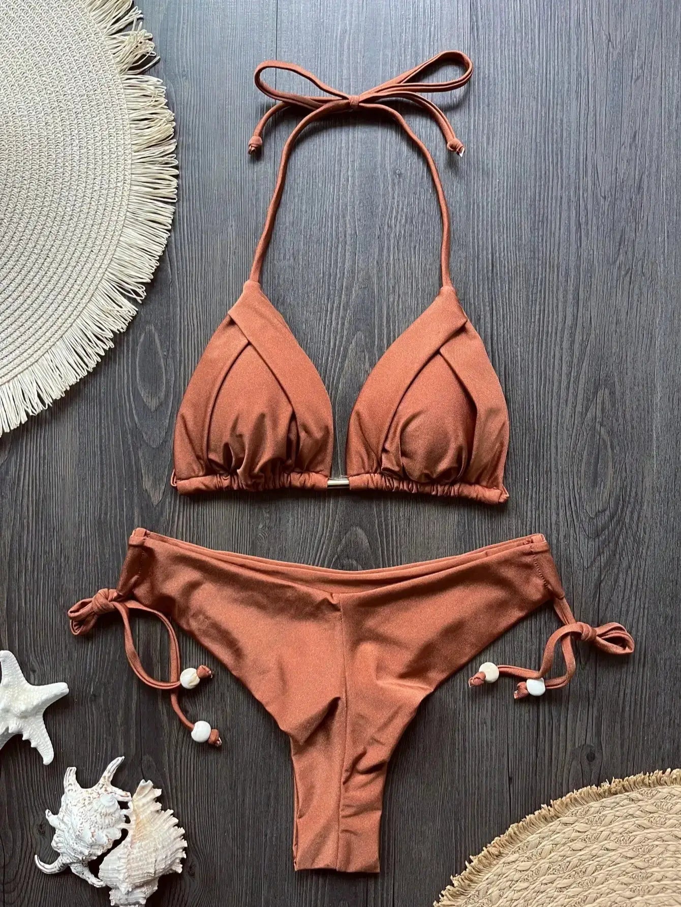 Ruotongsept 2025 New Sexy 13 Color Triangle Bikini Set For Women Push Up Brazilian Swimwear Beachwear